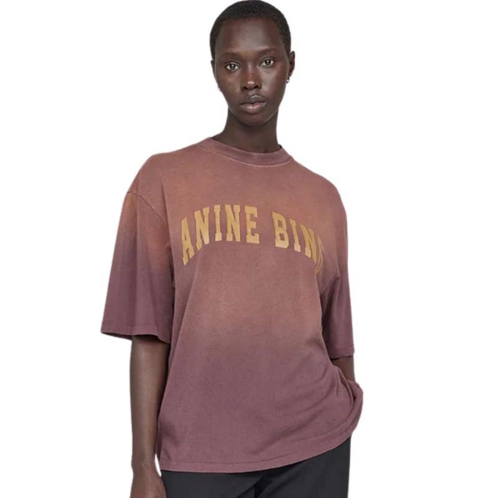 ANINE BING Avi Tee I’m gradiant burgundy.